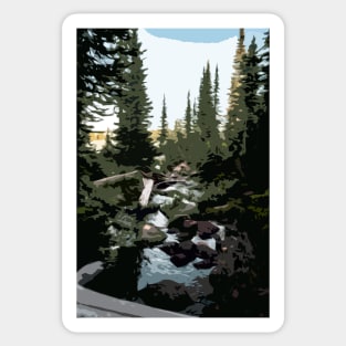 Abstract Forest Stream Sticker